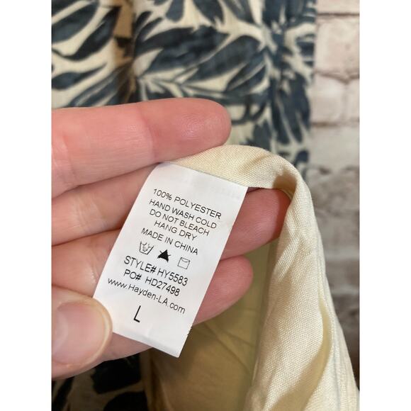 Sophie & Hailee Midi Dress Womens Large Midnight Blue Palm Tree Tropical Print - Picture 15 of 16